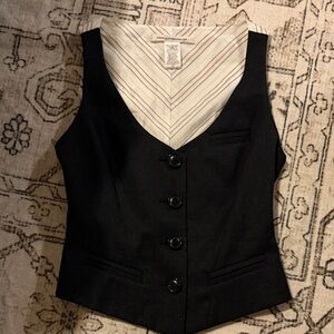 Diane Von Furstenberg Black Vest Top